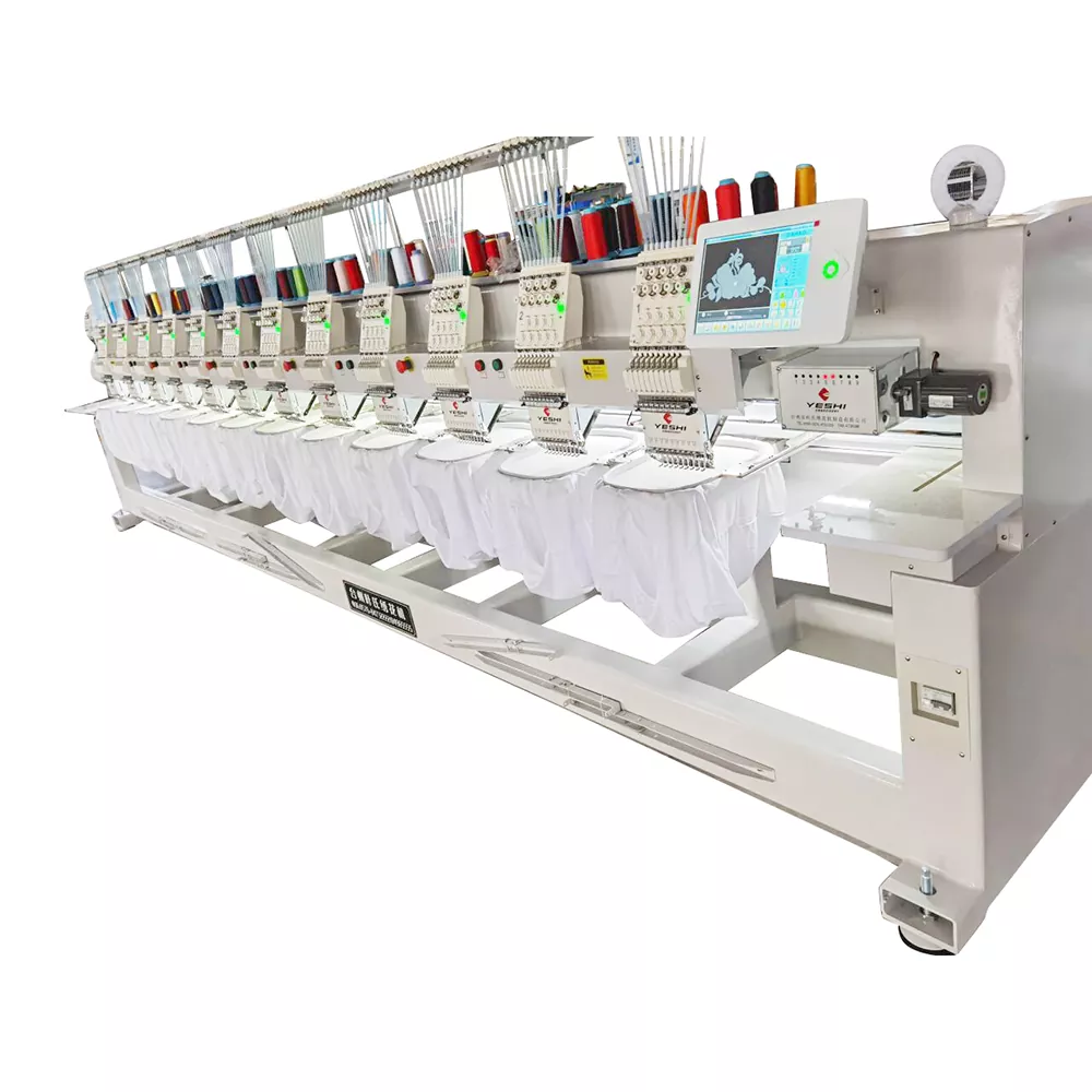 Quels sont les avantages de l'utilisation d'une machine à broder à douze têtes avec une fonction de vêtement?